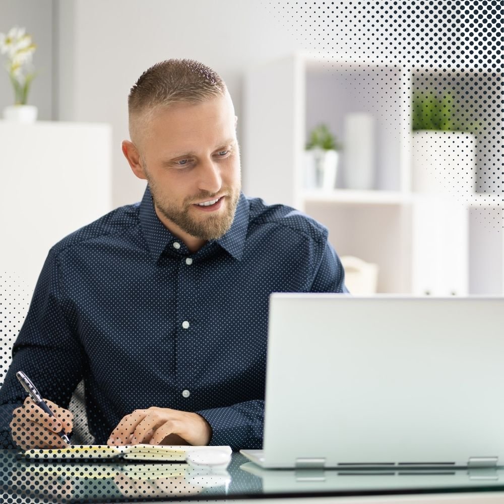 Online Learner taking a class